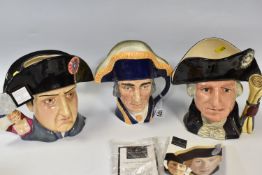 THREE ROYAL DOULTON CHARACTER JUGS, comprising Napoleon Bonaparte D7237, limited edition 545/1500