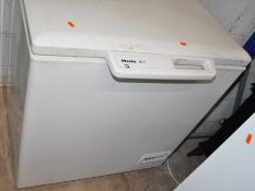 A MIELE CHEST FREEZER width 88cm, depth 70cm, height 90cm (PAT pass and working at -20 degrees)