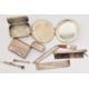 SEVEN ITEMS OF SILVER/WHITE METAL ITEMS, to include a silver circular form compact, with engine - Image 2 of 7