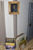 A SMALL QUANTITY OF PICTURES AND PRINTS ETC, to include an oil on canvas portrait of a Victorian