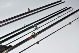 A GROUP OF THREE FLY RODS to include a Gordon Griffiths two section 11' fly rod with a cork