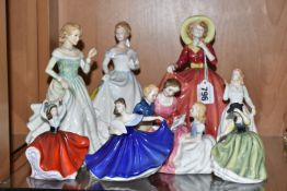 A COLLECTION OF EIGHT ROYAL DOULTON FIGURINES to include 'A Single Red Rose' HN3376, 'Claire'