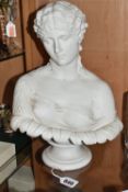 A NINETEENTH CENTURY PARIAN BUST CLYTIE, impressed 'ART UNION OF LONDON 1861' and 'PUBLISHED