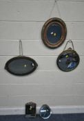 FIVE SMALL MIRRORS, varying in shape, size, style, material, etc, condition report: all frames