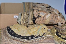 THREE KALAGA-STYLE TAPESTRIES, possibly of Burmese origin, with plastic and glass beads and