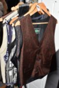 A GROUP OF WAISTCOATS AND A BOX OF TIES comprising eleven waistcoats to include Oliver Grant,