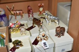 A GROUP OF TEN MOSTLY BOXED HIDDEN TREASURES 'FARM AND FOREST' TRINKET BOXES comprising 'Field