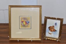 ERNEST R. BOOTH ( 20TH CENTURY) JACK RUSSELL TERRIER, a porcelain plaque hand painted by former