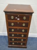 MAPLE AND CO, AN EDWARDIAN MAHOGANY CHEST OF SIX DRAWERS, two drawers with divisions, width 54cm x