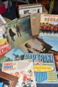 TWO BOXES OF RECORDS, to include forty eight LPs and 12'' singles, by artists and composers to