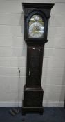 A 19TH CENTURY CARVED MAHOGANY EIGHT DAY LONGCASE CLOCK, by David Mundey, Bridgend, the hood with an