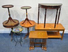 A SELECTION OF OCCASIONAL FURNITURE, to include a rectangular coffee table, with a single drawer