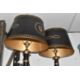 A PAIR OF COACH HOUSE EMPIRE-STYLE TABLE LAMPS decorated with gilt neo-classical motifs to include - Image 2 of 8