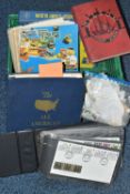 SMALL CRATE OF STAMPS INCLUDING A SPARSLEY FILLED US MINKUS ALBUM WITH ODD BETTER MINT INC 1893