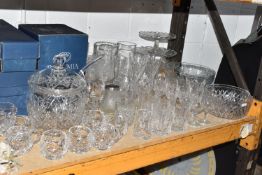 A COLLECTION OF CRYSTAL CUT GLASSWARE to include a small quantity of boxed Bohemia Crystal items a