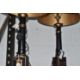 A PAIR OF COACH HOUSE EMPIRE-STYLE TABLE LAMPS decorated with gilt neo-classical motifs to include - Image 3 of 8