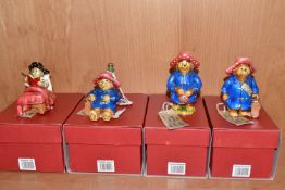FOUR BOXED HIDDEN TREASURES PADDINGTON BEAR TRINKET BOXES, enamel trinket boxes with magnetic