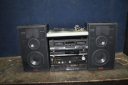 A TECHNICS AND STUDIO POWER COMPONENT HI FI comprising of a SL-1500 direct drive turntable (no lid