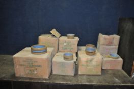 A COLLECTION OF BRETBY STONEWARE ANIMAL BOWLS including four boxes of 12 cat bowls marked 'Pussy',