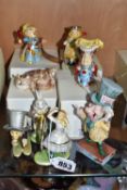 A GROUP OF SEVEN HIDDEN TREASURES 'ALICE IN WONDERLAND' TRINKET BOXES AND A SIMILAR ORNAMENT to