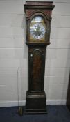 A GEORGE III GREEN JAPANNED EIGHT-DAY LONGCASE CLOCK, signed John Hall, London, the box hood with