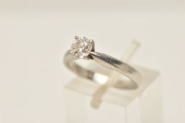 A SINGLE STONE DIAMOND RING, a single round brilliant cut diamond, assessed as 0.50ct, clarity