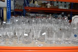 COLLECTION OF CUT GLASS, included a variety of drinking glasses names include, Tutbury Crystal,