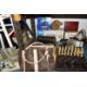 ONE BOX AND LOOSE MISCELLANEOUS ITEMS to include a large chessboard with Chinese resin style - Image 1 of 7