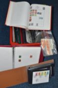 TUB OF STAMP ALBUMS WITH FDCS, WORLDWIDE COLLECTION, A RANGE OF MINT GB CHRISTMAS NVI STAMPS ETC