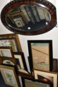 A QUANTITY OF PICTURES AND PRINTS ETC, to include two 20th century maritime watercolours by the same