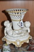 A COPELAND CRYSTAL PALACE ART UNION PARIAN FIGURAL VASE, the central reticulated flared vase