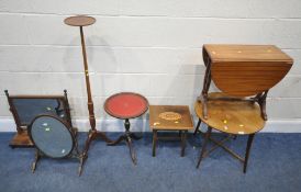 A SELECTION OF OCCASIONAL FURNITURE, to include a circular table, diameter 52cm x height 47cm, a