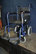 A Z-TEC FOLDING WHEELCHAIR with two footrests, seat width 40cm