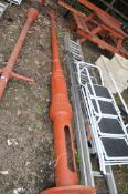 AN EARLY 20th CENTURY CAST IRON LAMP POST with, fluted pole, acanthus leaf detail to union, floral