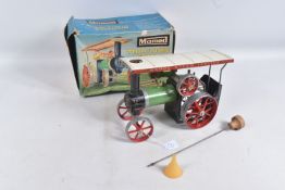 A BOXED MAMOD LIVE STEAM TRACTION ENGINE, No.TE1A, not tested, playworn condition, has been fired up