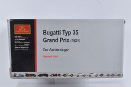 A BOXED CMC MODELS 1/18 SCALE 1924 BUGATTI TYPE 35 GRAND PRIX CAR, No.M-063, blue livery, appears