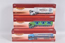 THREE BOXED LIMITED EDITION 1:50 SCALE CORGI HAULIERS OF RENOWN DIECAST MODEL HAULAGE TRUCKS, to
