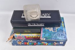A SELECTION OF BOARDGAMES, to include Pictionary, Treasure Hunt, Trivial Pursuit, Disneyland
