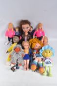 A BOX OF LOOSE DOLLS AND TV CHARACTER FIGURES, to include four talking Little Britain dolls, large