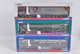 THREE BOXED LIMITED EDITION 1:50 SCALE CORGI HAULIERS OF RENOWN DIECAST MODEL HAULAGE TRUCKS, to