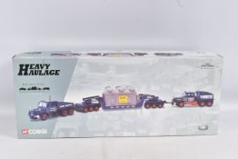 A BOXED CORGI CLASSICS HEAVY HAULAGE SET, 2 x Scammell Contractor, 24 wheel girder trailer with