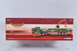 A BOXED LIMITED EDITION 1:50 SCALE CORGI HAULIERS OF RENOWN MAN TGA CRANE TRAILER & PALLETISED LOAD,