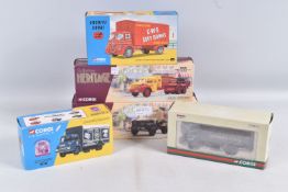 FIVE BOXED CORGI DIECAST MODEL TRANSPORT VEHICLES, to include a Heritage collection 1:50 scale