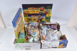 TWO TRAYS AND A MCDONALDS DISPLAY FOR THE FLINTSTONES, display and large amount of toys from 1993