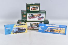 FIVE BOXED CORGI CLASSICS DIECAST LORRY/TRUCK MODELS, three are Eddie Stobart liveried models, Foden