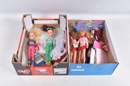 A QUANTITY OF c.1980'S MATTEL BARBIE, KEN & SKIPPER AND PEDIGREE SINDY DOLLS, 3 x Barbie, two marked
