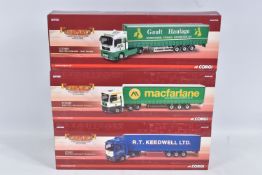 THREE BOXED LIMITED EDITION CORGI HAULIERS OF RENOWN 1:50 SCALE MAN TGA DIECAST MODEL TRUCKS , to