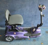 A HEARTWAY HW008PUR ELECTRIC FOLDING MOBILITY SCOOTER FOR SPARES OR REPAIRS, with two keys but no