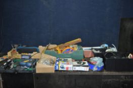 FIVE TRAYS CONTAINING POWER AND HAND TOOLS, including Power Craft multi function saw and jigsaw,