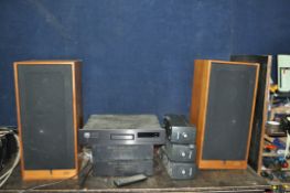 A PAIR OF SPENDOR SP1 HI FI SPEAKERS 64cm high, a Theta Data Basic CD player (spares or repairs,